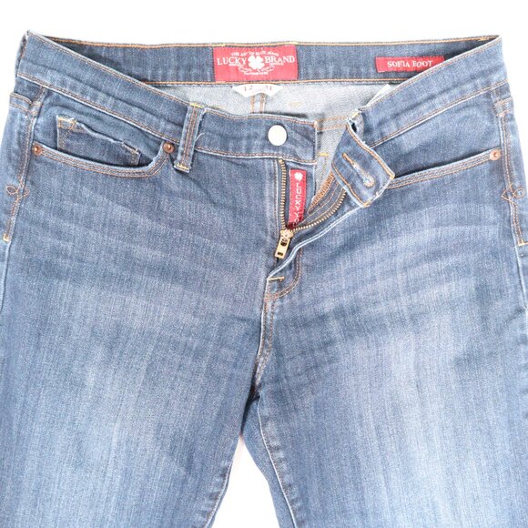 Lucky Brand Sofia Boot Women's Custom Jeans Cute Bow Size 12/31 Long - Picture 4 of 10